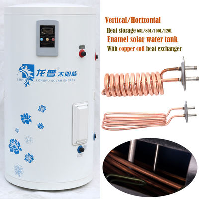 Instalación en el balcón 120L Tanque de agua de esmalte Almacenamiento de calor solar Tanque de agua con intercambiador de calor de bobina de cobre